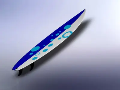 Surfboard sword flying in sky Free 3D model