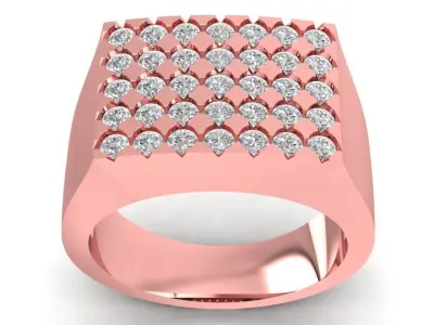 Luxury Square Pave Diamond Men Ring  2769 3D print model