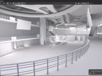 Modern Convention Center Interior UNREAL ENGINE Low-poly 3D model