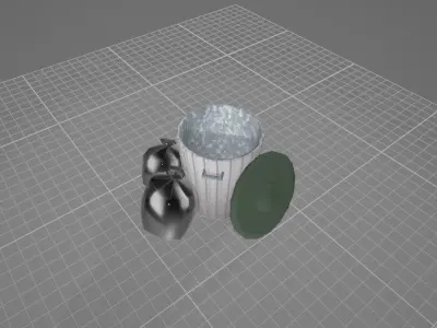 Low-Poly Trash Can on Maya Free low-poly 3D model