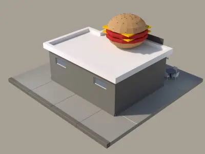 Low poly City Set house Low-poly 3D model
