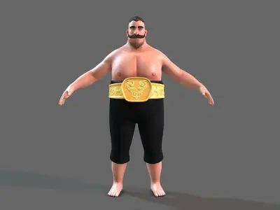 Wrestler Character Low-poly 3D model
