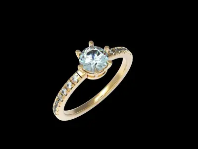 Engagement Ring 16 5mm 3D print model