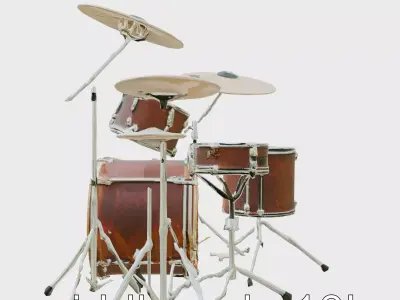 Dynamic Drum Kit Setup model pack Low-poly 3D model