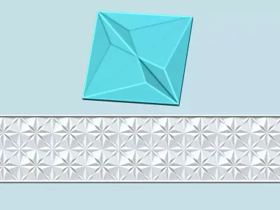 Wall Panel A03 Stars Alternating - Interior Design Decoration 3D print model