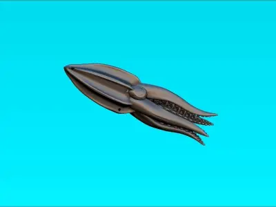 squid octopus like one-piece fishing lure 3D print model