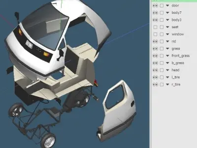 mini car BuBu 501 Simplicity Model 3D model