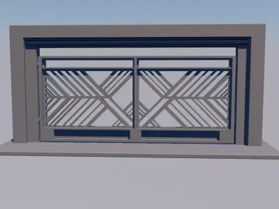 Modern Sliding Garage Gate Minimalist Design 3D print model