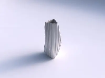 Vase twist triangle with twisted smooth ribbons  3D print model