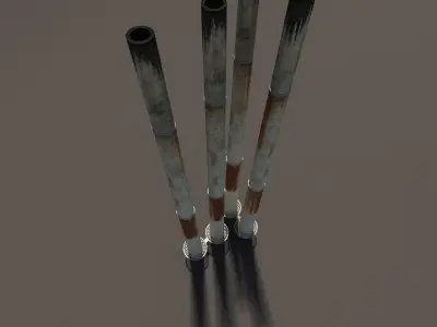 Chimney Low Poly 3d Model4 Low-poly 3D model