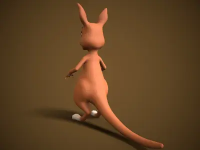 cartoon kangaroo Low-poly 3D model purchase