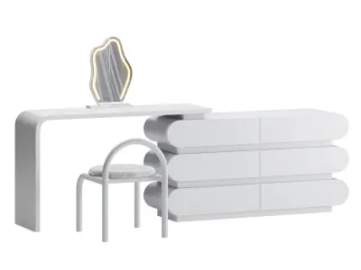 Modern Extendable Storage Vanity Table 3D model