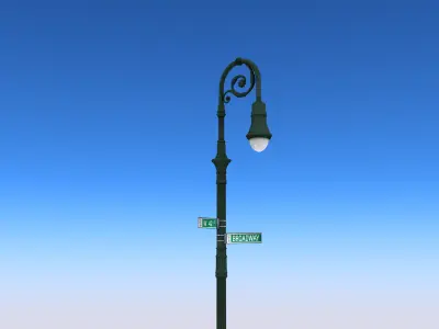 Street Lamp Low-poly 3D model
