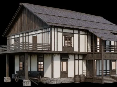 Medieval Village Pack 07 - 3 Assets - 4K Textures Game Ready Low-poly 3D model