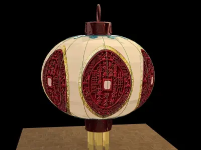 Chinese red lantern 3D model 31