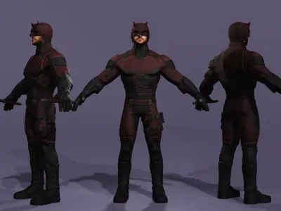 Realistic Male 3D Model Daredevil from marvel  3D model