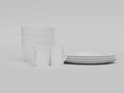 Dishes Free 3D model