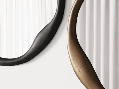 345 sculptural organic Doreen Round Mirror by Lulu and Georgia 3D model