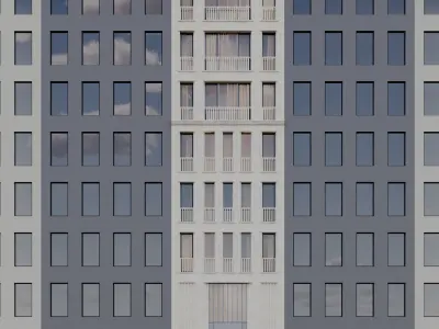 Modern building fasade 8 3D model