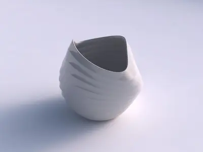 Bowl compressed and twisted with curved horizontal sections 3D print model