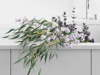 Flowers in sink 3D model