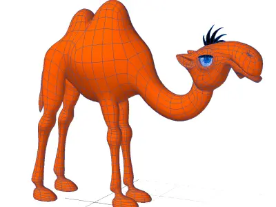 Camel funny cartoon character 3D model