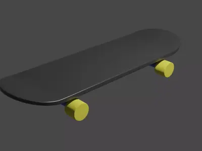 Toy Skateboard Plastic Free 3D model