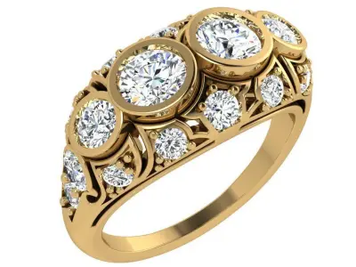 Bezel Setting Diamond Ring 4530 3D print model