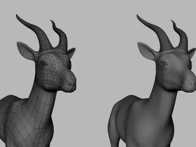 Gazelle Model  Low-poly 3D model