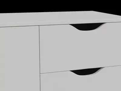 White Buffet Unit 3D model