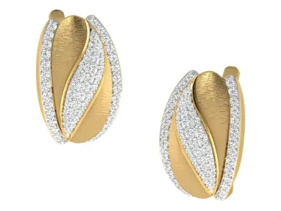 Solitaire Women Drop Earring 3dm STL OBJ FBX Render Details 3D print model 18
