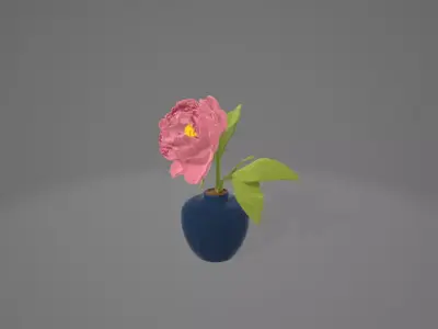 3D Flower in a Vase 3D model