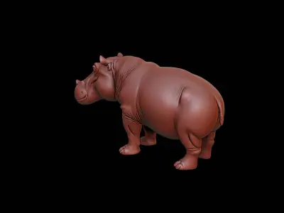 Hippopotamus Animal Sculpture 3D print model buy