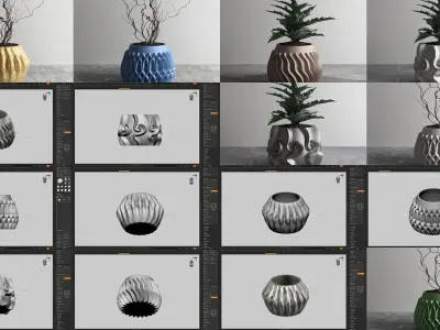 20 vase pot 3d print pack collection