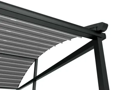 Motorized Pergola 2a weathered black steel 3D model