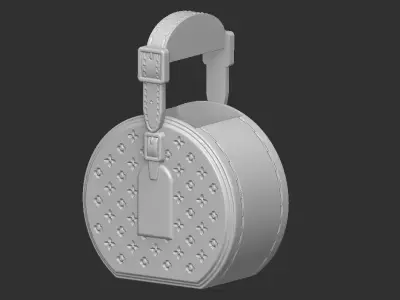 louis v circle bag vase Sculpture ART DECO L V 3D print model