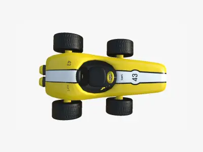 Cartoon Kart F06 Yellow - Vehicle Racing Design Low-poly 3D model
