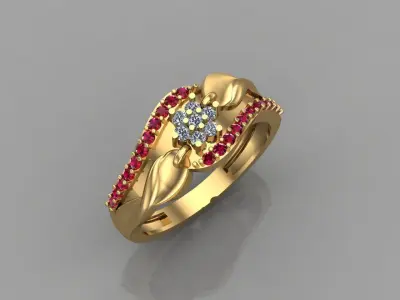 Women diamond ring 3dm 3D print model