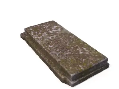 Tomb Table Grave - High and Low Poly Versions Low-poly 3D model