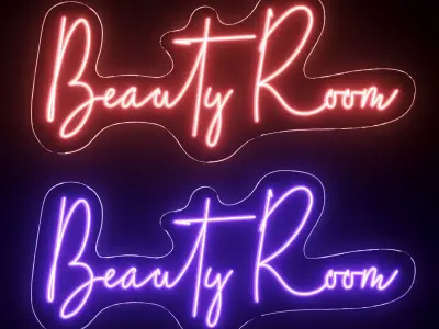 Beauty Room Neon Sign 3D model