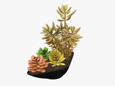 Potted plant decorative 06 3D model