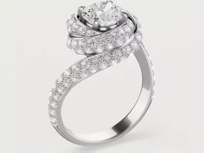 TRI - RING - SOLITAIRE RUBAN 3D print model