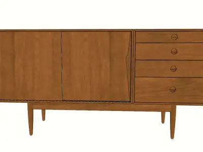 Wooden Furniture Set 3D model
