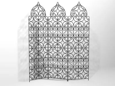 Moroccan Metal Folding Screen 3D model
