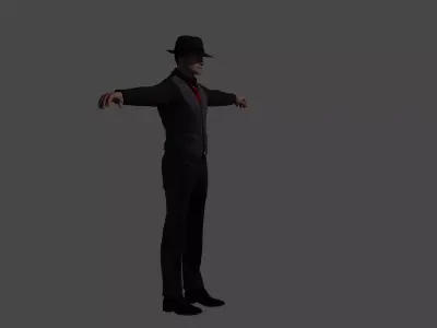 Detective Noir 3d model SkeletalAndAnimated Low-poly 3D model