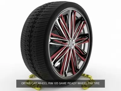 ORTAS CAR WHEEL RIM 105-106 GAME READY WHEEL 3D Model Pack