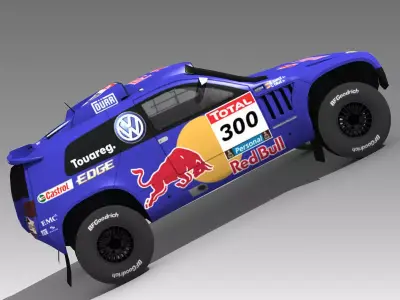 Volkswagen Touareg Rally 3 Low-poly 3D model