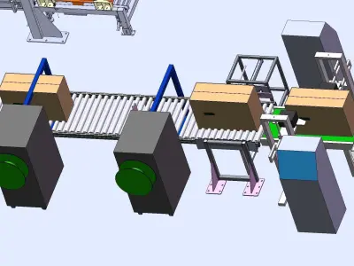 Air conditioning packaging automatic production line  3D model