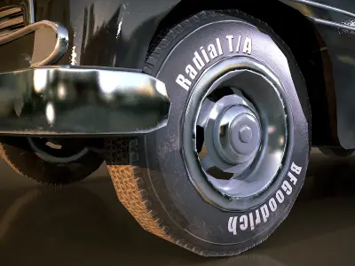 Vintage Car Low-poly 3D model