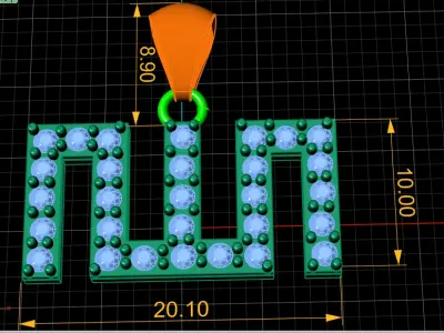 VARSITY INITAL PENDANT 3D PRINTABLE MODEL 3D print model